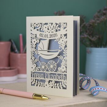 Papercut Vintage Pram Baby Card, 7 of 8