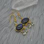 Labradorite Blue Topaz Silver Earrings, thumbnail 7 of 8