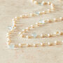 Pearl And Aquamarine Beaded Long Necklace, thumbnail 2 of 7