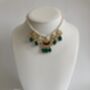 Alia 18 K Gold Plated Emerald And Red Pearl Set, thumbnail 1 of 5