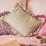 Indian Block Print Frilly Cushion, thumbnail 1 of 6