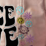 Light Pink Cropped Bride Jacket Peace Love Happiness, thumbnail 3 of 8