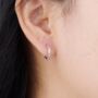 Silver Thorn Huggie Hoops, Minimalistic Everyday Hoops, thumbnail 1 of 7
