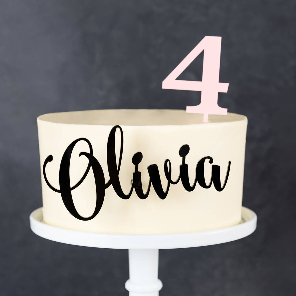Personalised Glitter Unicorn Cake Topper Seventh Birthday Age 7 Double Sided