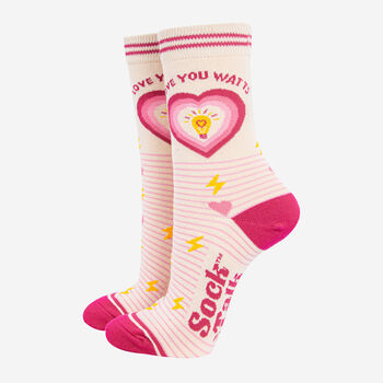 Love You Watts Combed Cotton Funny Ankle Socks Women's, 5 of 5