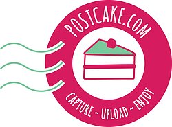 PostCake.com logo. Capture-Upload-Enjoy