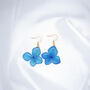 Turquoise Hydrangea Flower Earrings, thumbnail 5 of 10