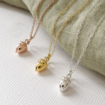 Acorn Necklace In Sterling Silver, Gold Or Rose Gold, 2 of 12