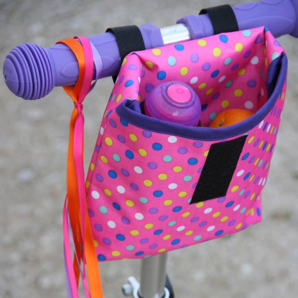 Child's Personalised Pink Spotty Scooter Or Bike Bag By Suzielou ...