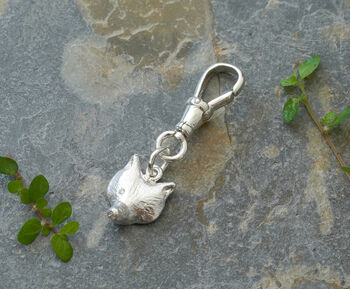 Diamond Eyes Fox Necklace With Swivel Clasp In Sterling Silver, 3 of 4