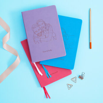 Personalised Line Drawing Portrait Notebook, 7 of 12