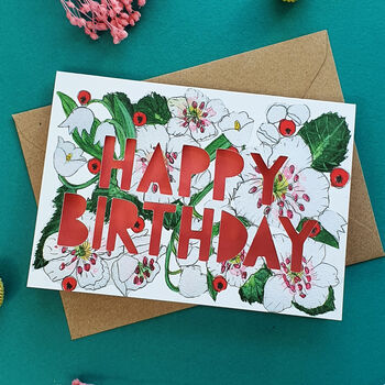 May Birth Flower Paper Cut Birthday Cut Card, 2 of 4