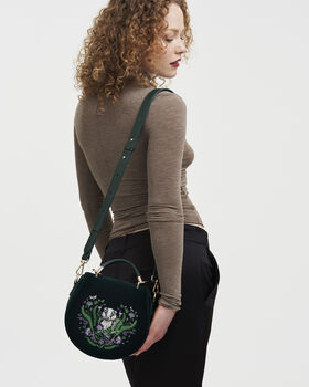 Badger Embroidered Green Top Handle Saddle Bag, 2 of 8