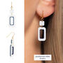 Rectangle Geometric Earrings | Five Colours Available, thumbnail 5 of 8