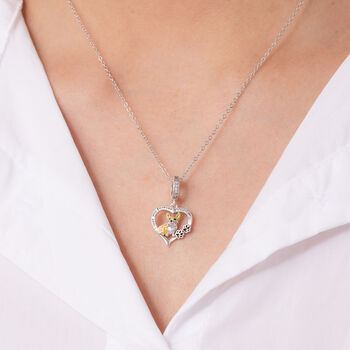 Corgi Sterling Silver Necklace Paw Print Personalised, 2 of 7