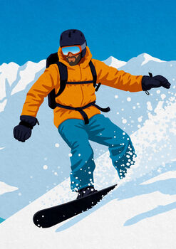 Personalised Snowboarding Art Poster, 4 of 7