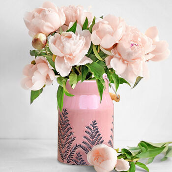 Pink Fern Ceramic Milk Churn Vase, 6 of 8