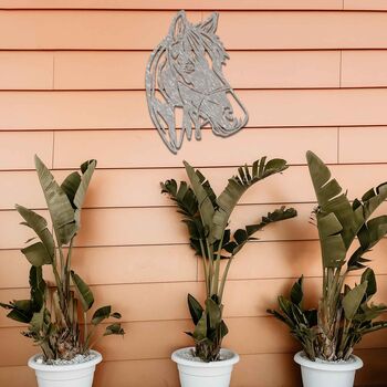 Rusted Metal Horse Head Stables Decor Wall Art, 5 of 10
