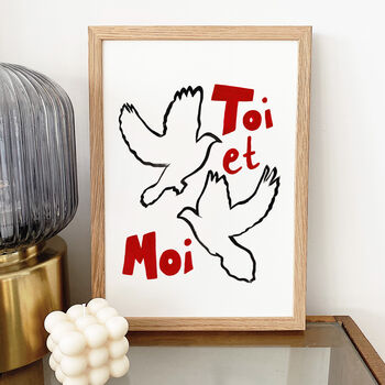 Toi Et Moi Hand Painted Dove Print, 5 of 5
