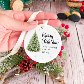 Custom Christmas Ornament Gift For Teacher, 5 of 7