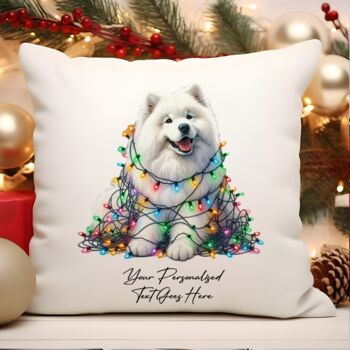 Personalised Samoyed In Christmas Lights, 2 of 10
