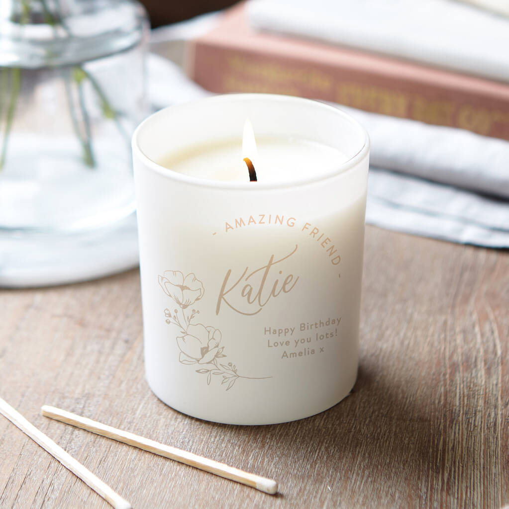 Birthday Gift For Her Personalised Candle By Kindred Fires ...
