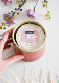 Speckled Clay Candle Pot With Refill Raspberry, 3 of 6