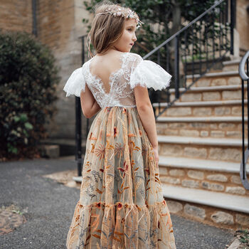 Ombre Enchanted Fall Butterfly Dress Chantilly Lace, 7 of 10