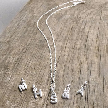 Mini Sterling Silver Initial Necklace, 8 of 8