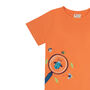 Kids Unisex Orange T Shirt | Bug Explorer | Organic, thumbnail 3 of 3
