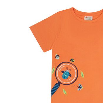Kids Unisex Orange T Shirt | Bug Explorer | Organic, 3 of 3