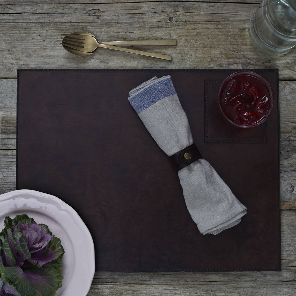 Leather Placemat Set Of Four By Life of Riley