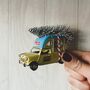 Yellow Ice Cream Van With Christmas Tree, thumbnail 2 of 2
