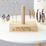 Personalised Earring Stand In Light Oak And Acrylic, thumbnail 3 of 11