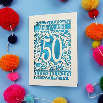 Golden Wedding Anniversary Card 50 Amazing Years, 7 of 10