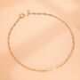 Gold Link Chain Water Resistant T Bar Layering Necklace, thumbnail 4 of 12