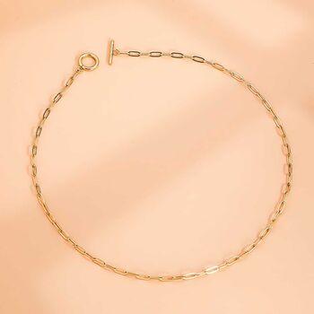 Gold Link Chain Water Resistant T Bar Layering Necklace, 4 of 12