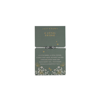 Just Paws Bone Charm Bracelet On Gift Card | Jewellery | Fashion Accessory, 2 of 3