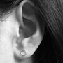 Mismatched Circle And Bar Stud Earrings, thumbnail 4 of 10
