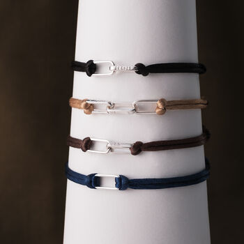 Men's Personalised Family Links Cord Bracelet, 2 of 3