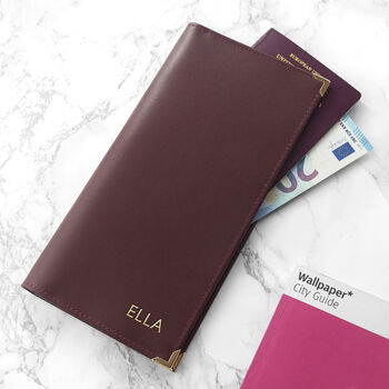 Personalised Luxury Leather Travel Wallet, 2 of 5