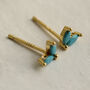Turquoise Blue Dainty Flower Sterling Silver Stud Earrings, thumbnail 8 of 8