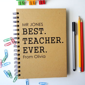 personalised teacher notebook by the alphabet gift shop ...