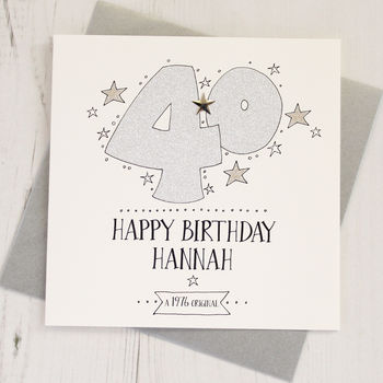 personalised sparkly age card by eggbert & daisy | notonthehighstreet.com