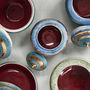 Handmade Blue Porcelain Chattered Lidded Pot 24 C Gold, thumbnail 5 of 7