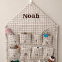 Personalised Beige Gingham Ruffle Advent Calendar Embroidered, thumbnail 1 of 9