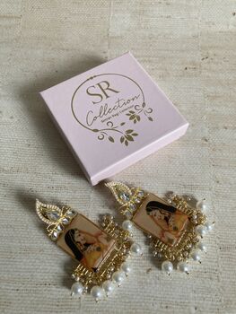 Statement Indian Queen Kundan And Pearl Earrings, 4 of 5