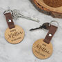 Personalised Mr And Mrs Wooden Keyring Pair For Couples, thumbnail 1 of 7