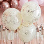 Double Layered Cream And Rose Gold Confetti Balloons, thumbnail 1 of 3