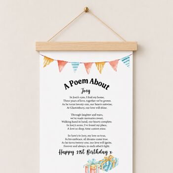 Personalised 21st Birthday Gift Print Special Poem, 4 of 12